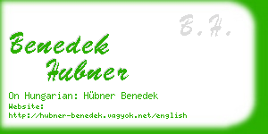 benedek hubner business card