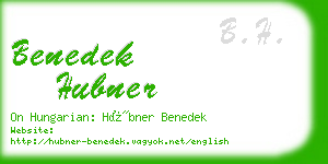 benedek hubner business card